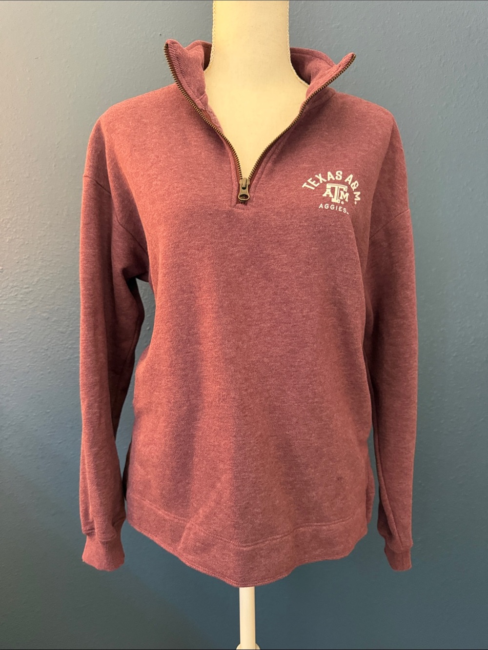 Maroon Quarter-Zip Pullover Sweatshirt